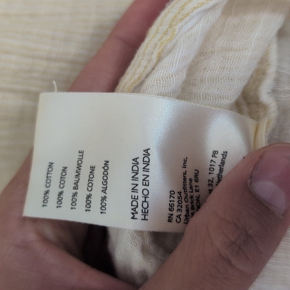 Anthropologie Button Side Striped Textured Shirt, Women's Plus Size Small Cotton - Picture 8 of 8